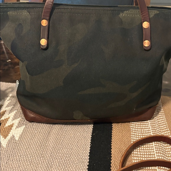 Meanwhile Back on the Farm Camo Waxed Canvas Small Tote - Picture 5 of 6